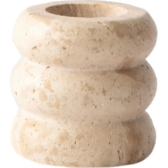 Tell Me More Travertine lysestage, medium (8 cm)
