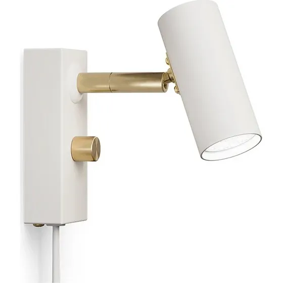 Belid Cato Væglampe - Mat Hvid / Blank Messing