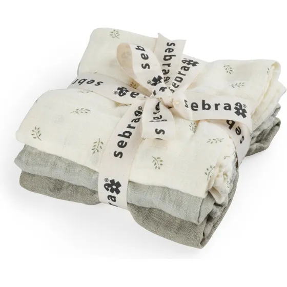 Sebra Stofbleer 3 stk. Sophora Leaves – Mist Green 75x75 cm