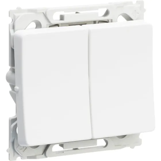 LK Opus66 Dobbeltafbryder med korrespondance, 1 modul, hvid