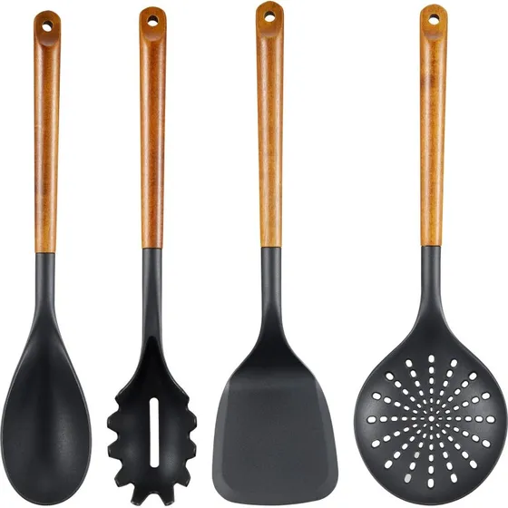 Dorre Korra køkkenredskabssæt 4 dele – akacietræ/plast