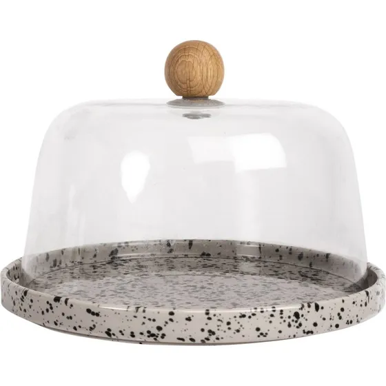 Sagaform Ditte osteklokke  gr/beige med sort mnster