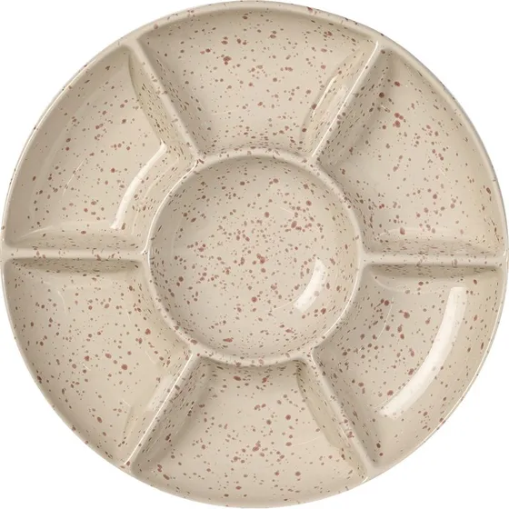 Sagaform Ditte serveringsfad, beige/bordeaux 26 cm