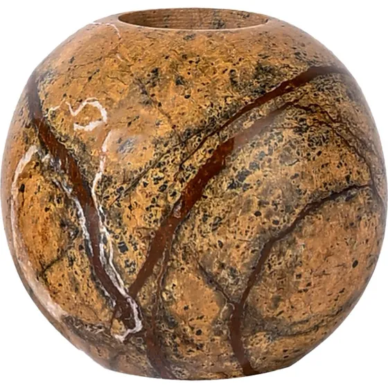 Sagaform Sten lysestage 6 cm  Brun skovmarmor