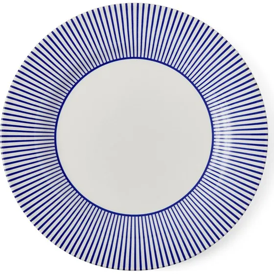 Spode Steccato middagstallerken Ø28 cm - blå/hvid