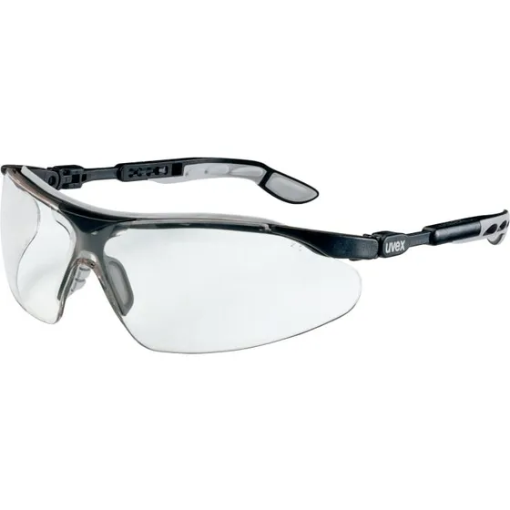 Uvex I-Vo sikkerhedsbriller, klar linse, justerbart sort/gråt stel
