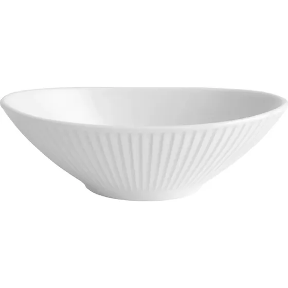Pillivuyt Plissé oval skål 16×10×4,5 cm - hvid