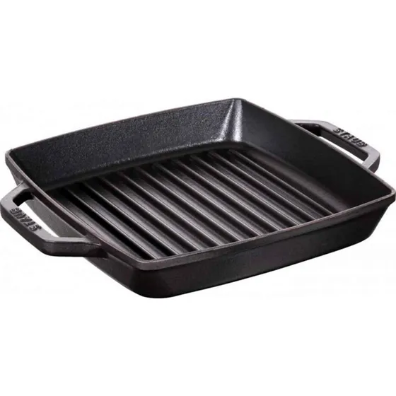 Staub Pure kvadratisk grillpande 33 cm - støbejern