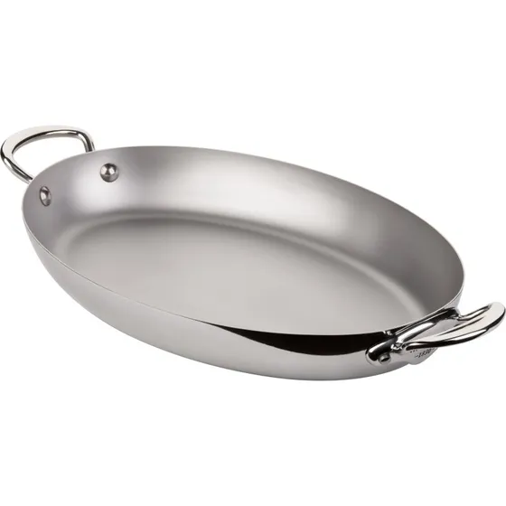 Mauviel Cook Style oval pande 30 cm, rustfrit stl