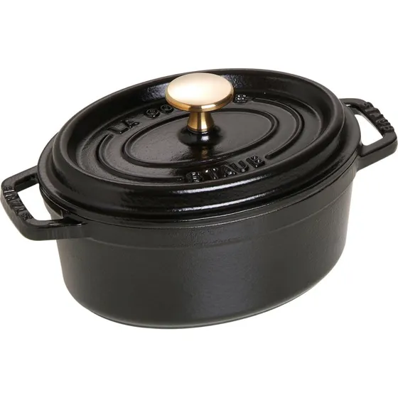 Staub La Cocotte oval 17 cm, 1 L – sort
