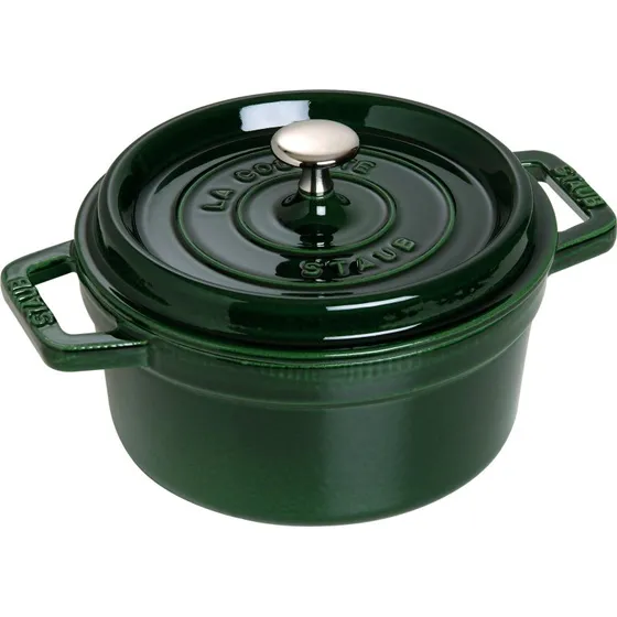 Staub Rundgryde 22 cm, 2,6 L  Basilikumgrn