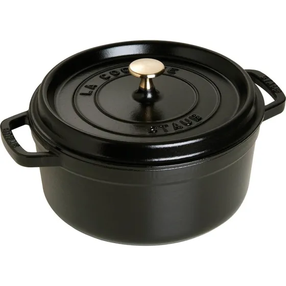 Staub Rund Støbejernsgryde 24 cm / 3,8 L - Sort
