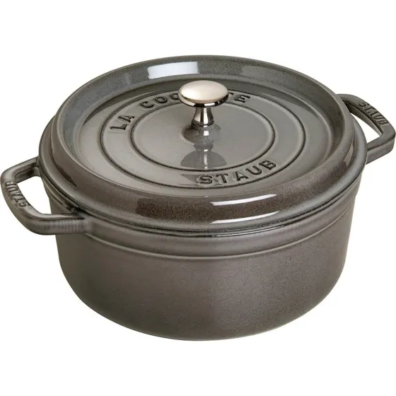 Staub Rund Gryde 26 cm 5,2 L – Grafitgrå