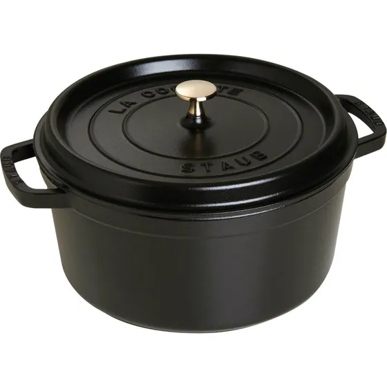 Staub Rund Gryde 28 cm / 6,7 L - Sort