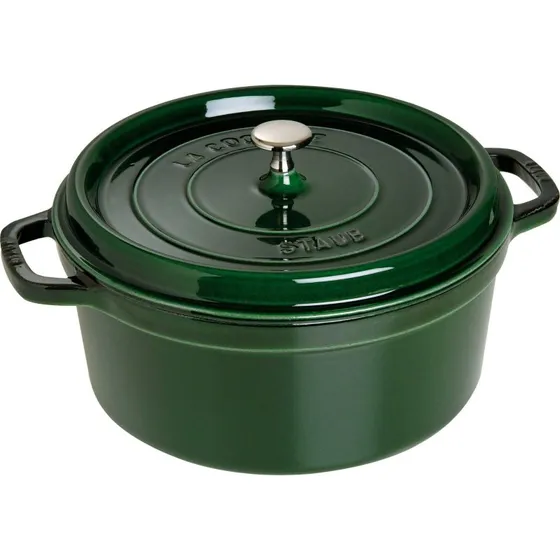 Staub La Cocotte rund gryde 28 cm 6,7 L – Basilikumgrøn