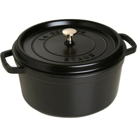 Staub La Cocotte rund støbejernsgryde 30 cm 8,4 L Sort