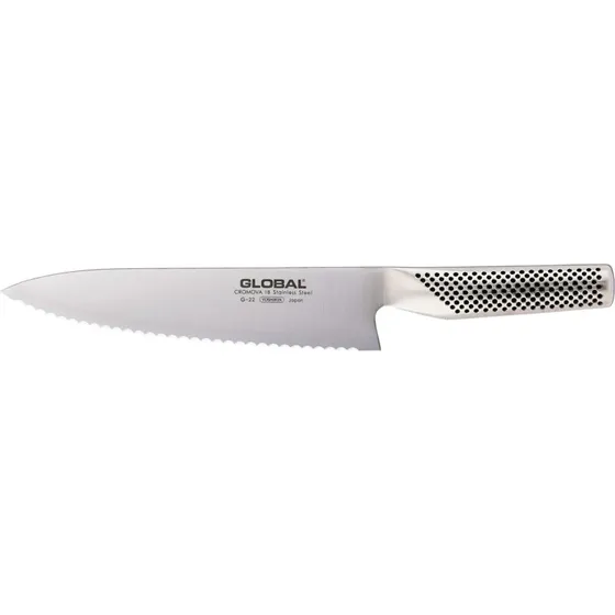 Global G-22R brødkniv 20 cm savtakket, rustfrit stål
