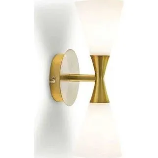 Herstal Harlekin Duo vglampe  messing/hvid