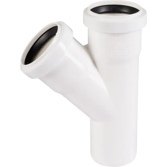 Ostendorf grenrør 45° Ø50/50 mm, PP hvid