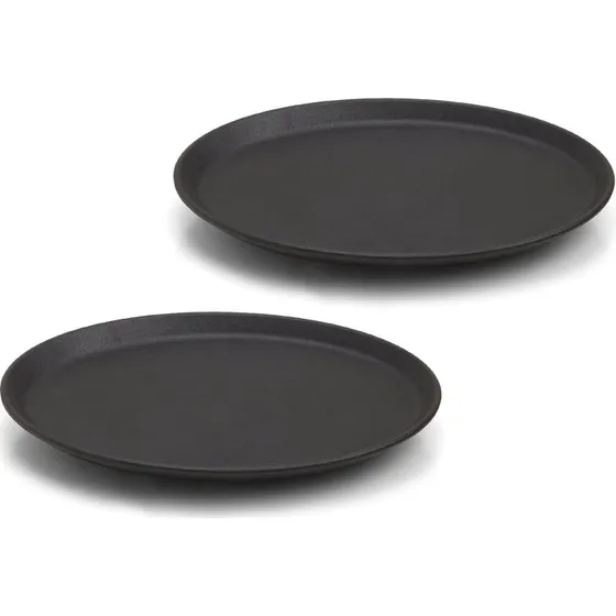 Mors Grilltallerken 2 stk.  Sort emaljeret stbejern