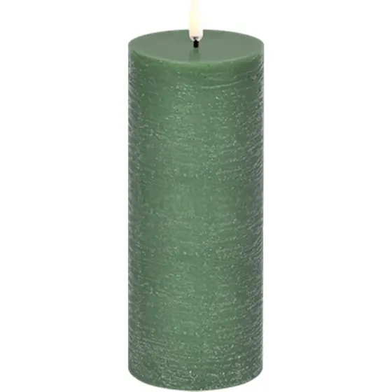 Uyuni LED bloklys 20 cm - Rustik olivengrn