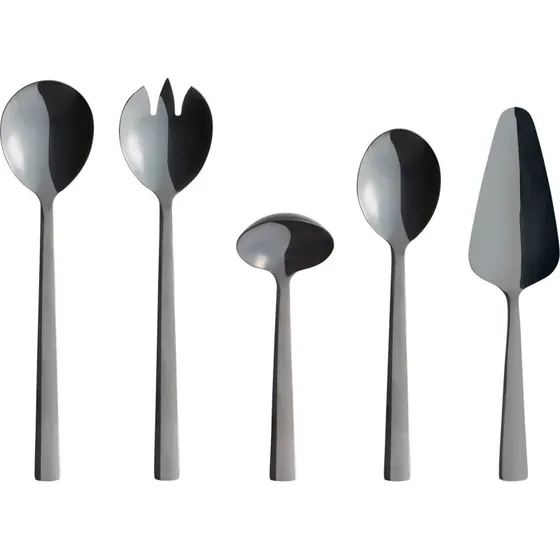 Aida Raw serveringsbestik 5 dele - sort