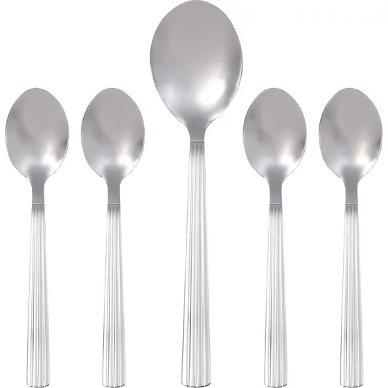 Aida Groovy bestiksæt 5 dele - skeer i rustfrit stål