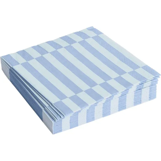 HAY Pattern Lunch Stripe servietter 33x33 cm – lyseblå (20 stk)