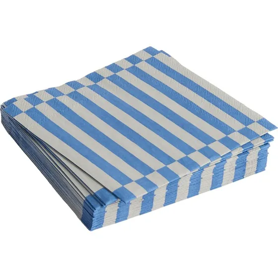 HAY Pattern Lunch Stripe servietter 33x33 cm – grå/blå (20 stk)