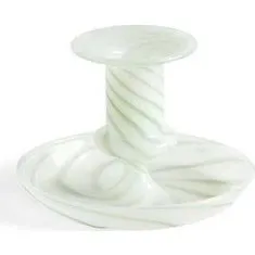 HAY Flare Stripe Milk lysestage Small - grøn