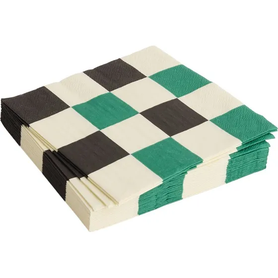 HAY Pattern frokostservietter 33x33 cm 20-pak - off white/grn/sort