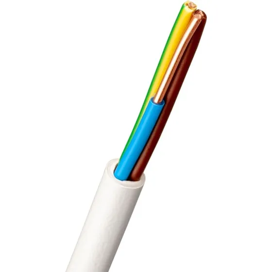 Nexans 100 m installationskabel 3x1,5 mm² hvid