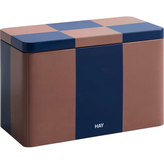 HAY Tin Container Opbevaringskrukke Medium - Brown/Midnight