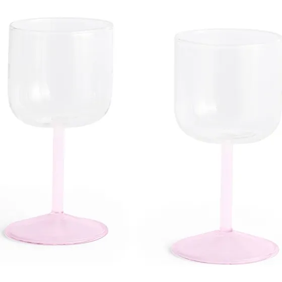 HAY Tint vinglas 25 cl 2-pak – Clear/Jade/Light Pink