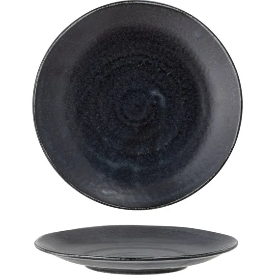 Bloomingville Yoko tallerken 24 cm, sort - 4 stk