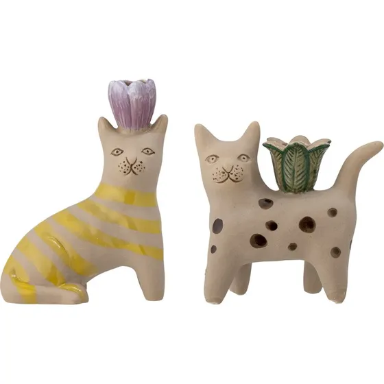 Bloomingville Mamie lysestager 2 stk  brun stentj