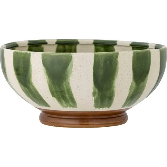 Bloomingville Shakti serveringsskl 26 cm - Grn/Hvid