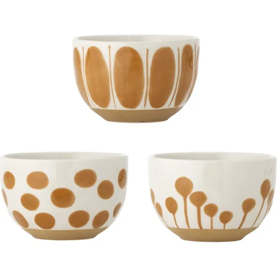 Linora stentjsskle - st af 3 (brun/hvid)