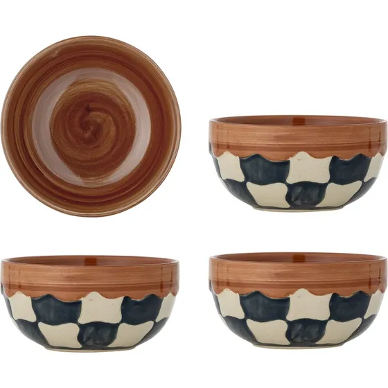 Bloomingville Check skle, 4 stk. bl stentj