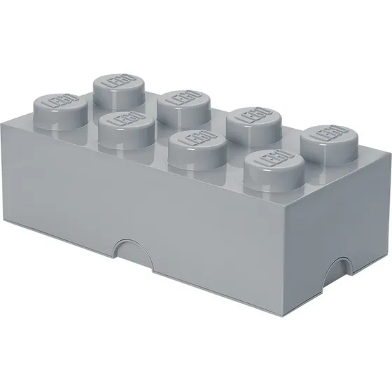 LEGO 8-knops opbevaringsklods - stengrå