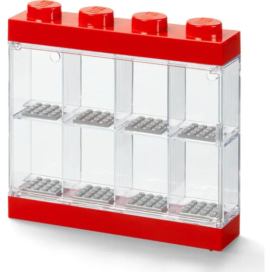 Udstillingskasse til 8 LEGO-minifigurer - rød