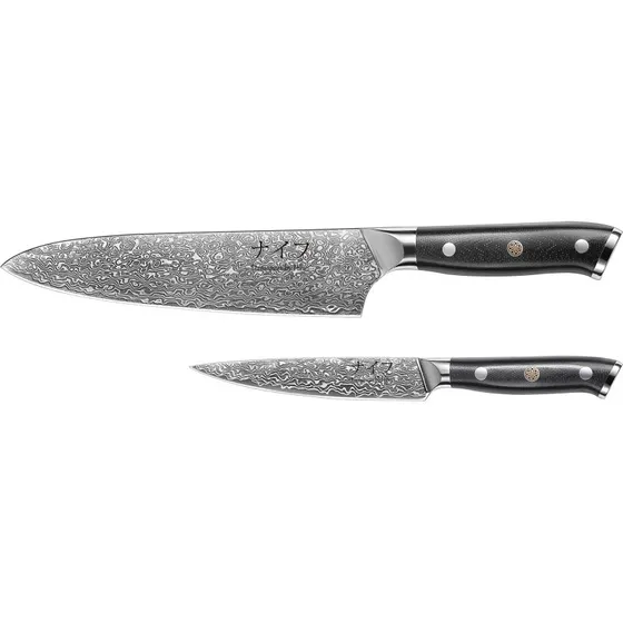 Hws Damascus 2-dele kokke- & universalknivst