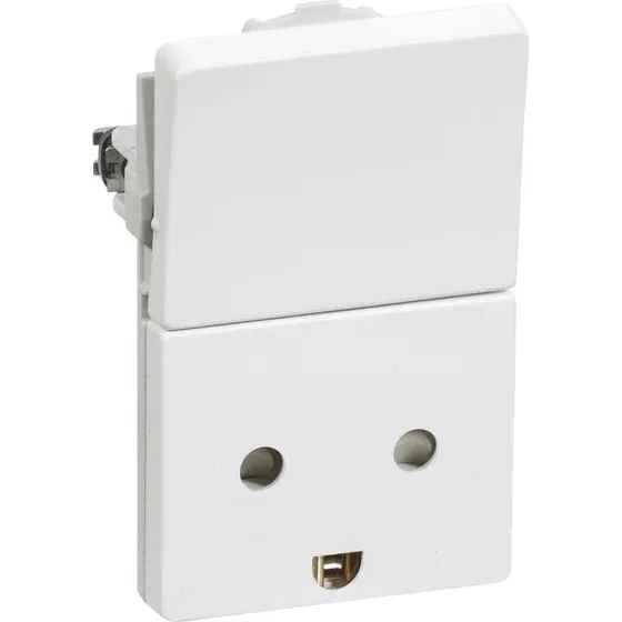 LK stikkontakt med afbryder og jord, hvid