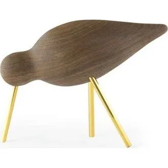 Normann Copenhagen Shorebird skulptur - Medium (valnød/messing)