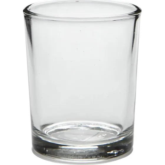 Fyrfadsstager i klart glas, 4 stk – H 6,5 cm Ø 4,5 cm