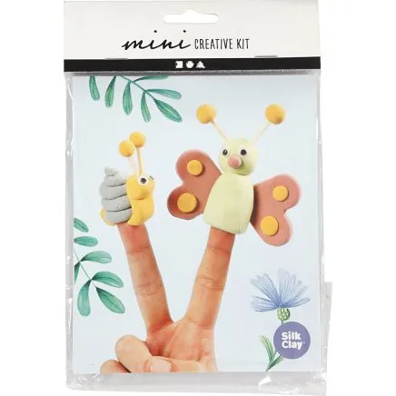 Mini DIY Silk Clay fingerdukker - insekt-sæt (1 pk)