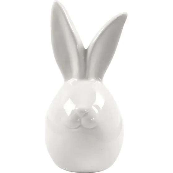 Keramikhare hvid 12 stk. – 11,4 cm dekorationsfigur