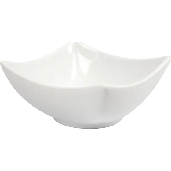 Skl i hvid glasering 10 cm H4,5 cm - 2 stk