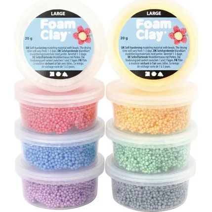 Foam Clay Large 8x20 g  Selvhrdende modellervoks