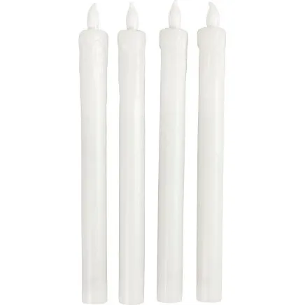Ægte voks LED stearinlys 24,5 cm, 4 stk. (flimrende)
